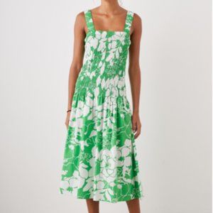 RAILS SEVILLE FLORAL PRINT SMOCKED MIDI DRESS sz XS